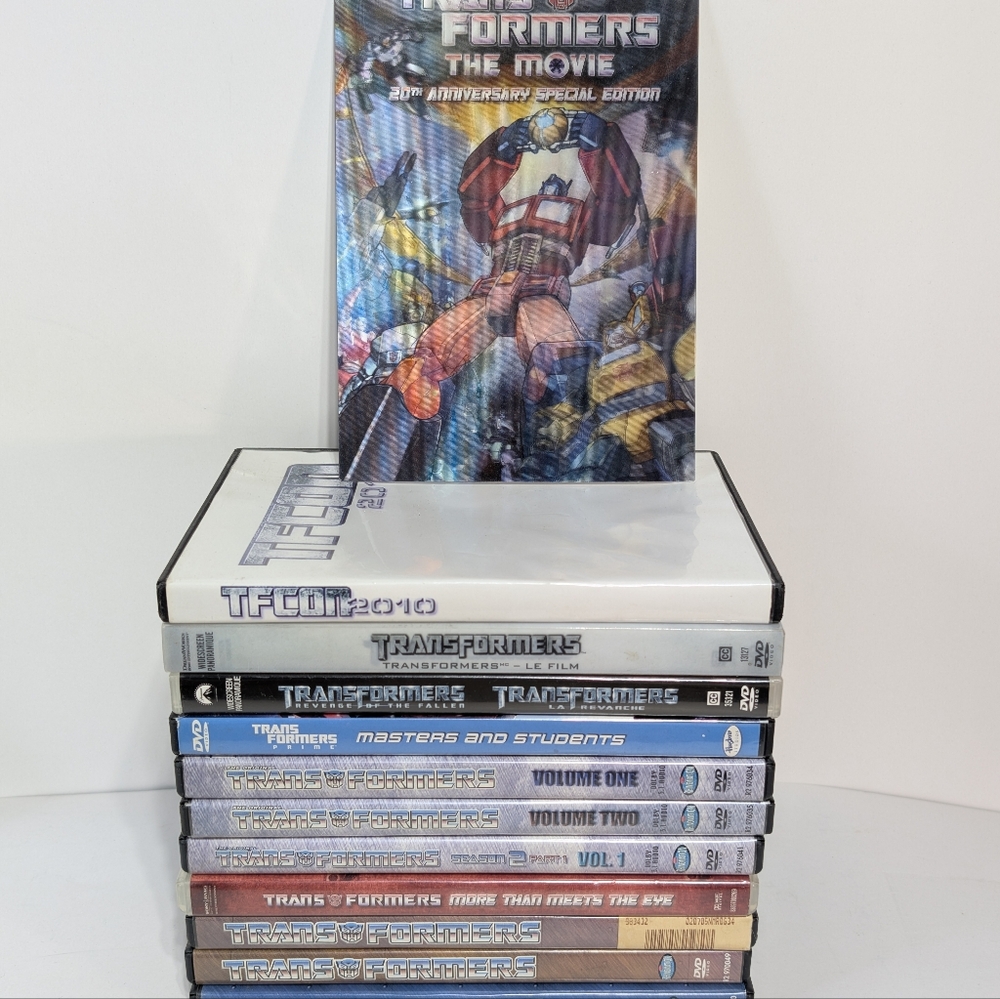 Transformers 11 DVD Lot TFCON Prime Original Cartoon Pilot Rebirth Special Ed